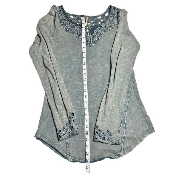 Free People | Women | Luna Embroidered Crochet Eyelet Long Sleeve Top | Medium - Picture 6 of 16
